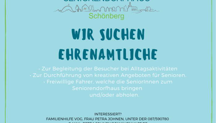 Ehrenamtliche für das Seniorendorfhaus Schönberg gesucht! angebote emja 