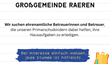 Ehrenamtliche Betreuer*innen für die Aufgabenschulen der Großgemeinde Raeren gesucht! image news emja.be