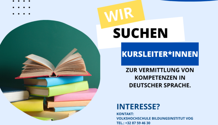 Volkshochschule sucht Kursleiter*innen zur Vermittlung von Sprachkompetenzen in Deutsch! angebote emja 