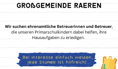 Ehrenamtliche Betreuer*innen für die Aufgabenschulen der Großgemeinde Raeren gesucht! image news emja.be