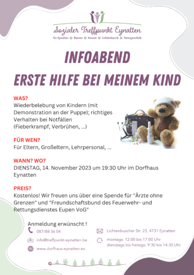Erste Hilfe am Kind Kurs im Dorfhaus Eynatten! logo anbieter