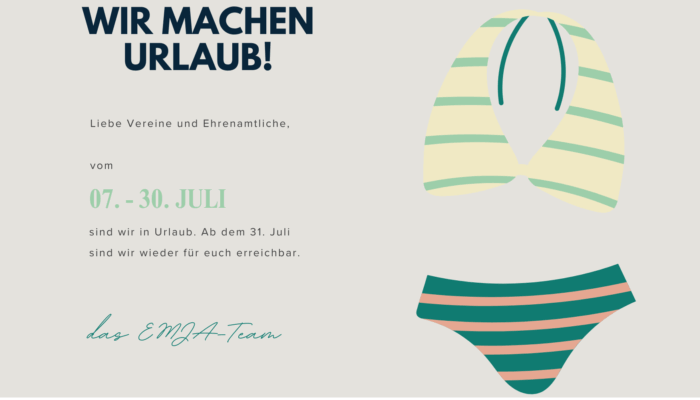 Sommerpause EMJA angebote emja 